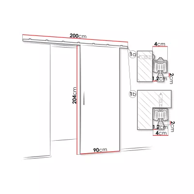 Interiérové posuvné dvere CONROE 1 - 90 cm, biele