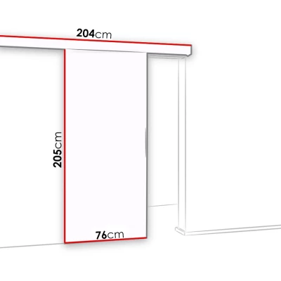 Posuvné interiérové dvere so zrkadlom PALMIRA - 70 cm, biele