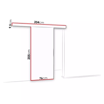 Posuvné interiérové dvere so zrkadlom PALMIRA - 70 cm, biele