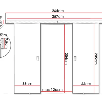 Posuvné dvojkrídlové interiérové dvere SANITA 3 - 132 cm, biele