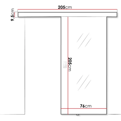 Posuvné interiérové dvere so zrkadlom PEARLEN 1 - 70 cm, čierne