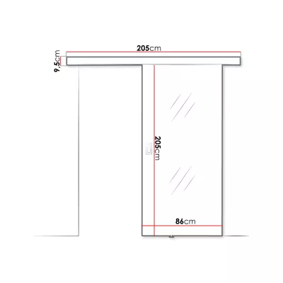 Posuvné interiérové dvere so zrkadlom PEARLEN 1 - 80 cm, čierne