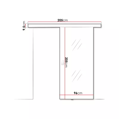 Posuvné interiérové dvere so zrkadlom PEARLEN 1 - 90 cm, čierne