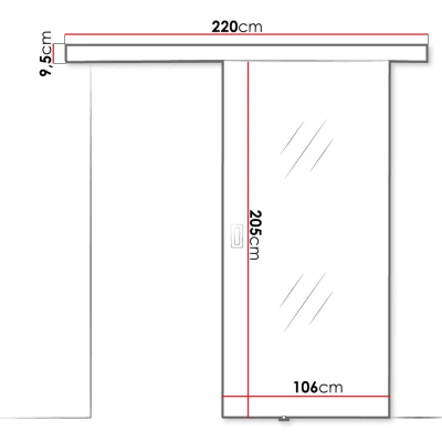 Posuvné interiérové dvere so zrkadlom PEARLEN 1 - 100 cm, čierne