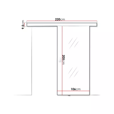 Posuvné interiérové dvere so zrkadlom PEARLEN 1 - 100 cm, čierne