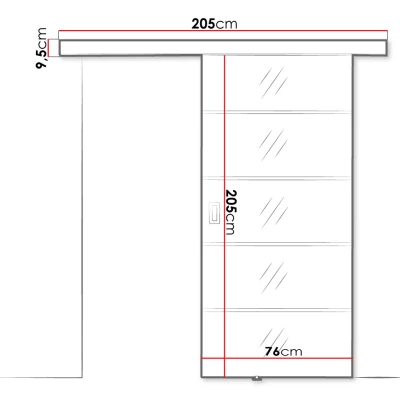 Posuvné interiérové zrkadlové dvere PEARLEN 2 - 70 cm, čierne