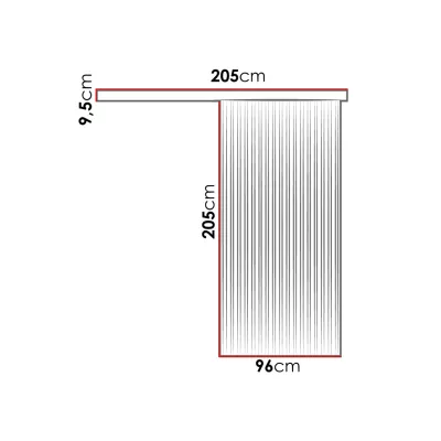 Posuvné interiérové dvere MIDLAND - 90 cm, dub kraft / čierne