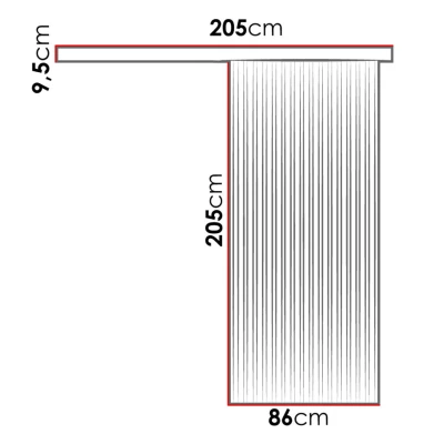 Posuvné interiérové dvere MIDLAND - 80 cm, biele / čierne