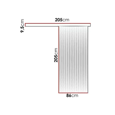 Posuvné interiérové dvere MIDLAND - 80 cm, biele / čierne