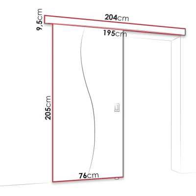 Posuvné interiérové dvere so zrkadlom MELCHOR - 70 cm, jaseň tmavý