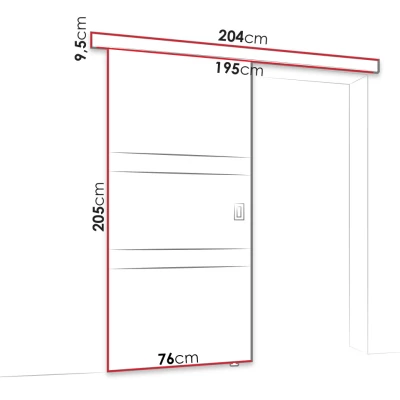 Posuvné interiérové dvere so zrkadlom OLIVERIO - 70 cm, dub sonoma