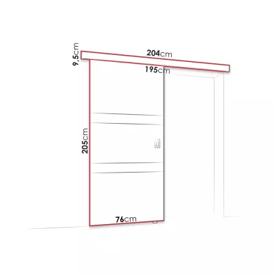 Posuvné interiérové dvere so zrkadlom OLIVERIO - 70 cm, jaseň