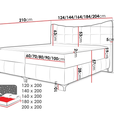 Kontinentálna dvojlôžková posteľ 160x200 ZOLZA - indická ružová + topper ZDARMA