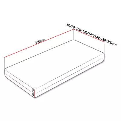 Jednolôžkový penový matrac 90x200 GARDENA