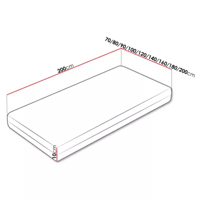 Jednolôžkový matrac s kokosovým vláknom 120x200 SALVINO