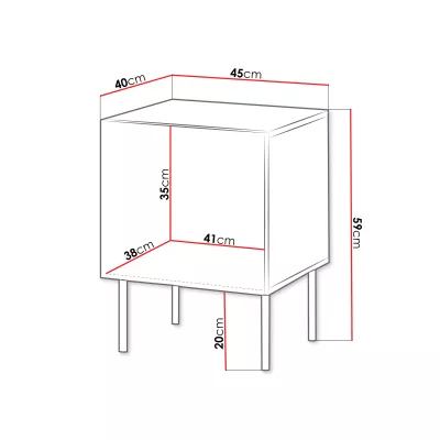 Set 2x nočný stolík KERENS - matný čierny