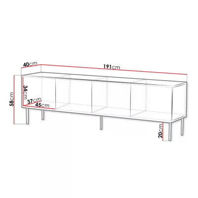Široký TV stolík RIESEL - orech