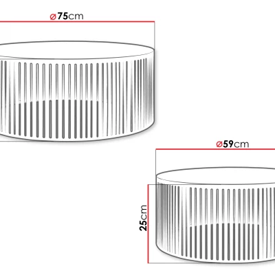 Set 2x konferenčný stolík TANTOS - čierny / biely / arktický biely