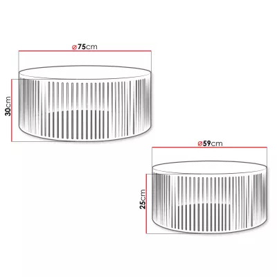 Set 2x konferenčný stolík TANTOS - čierny