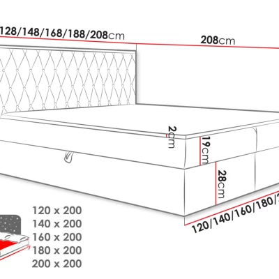 Boxspringová dvojlôžková posteľ 160x200 BELFLOWER 6 - dub lancelot / béžová + topper ZDARMA