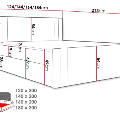 Americká manželská posteľ 140x200 VITORIA - zelená + topper ZDARMA