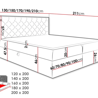 Americká jednolôžková posteľ 120x200 BELFLOWER 3 - dub wotan / popolavá + topper ZDARMA