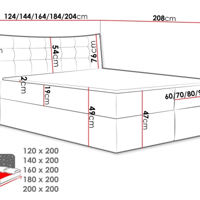 Hotelová dvojlôžková posteľ 160x200 PONCE - čierna + topper ZDARMA