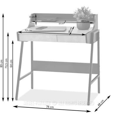 Minimalistický písací stôl RENO - orech / zlatý