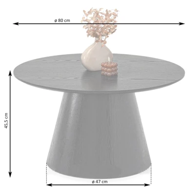 Okrúhly konferenčný stolík 80 DONIS - čierny