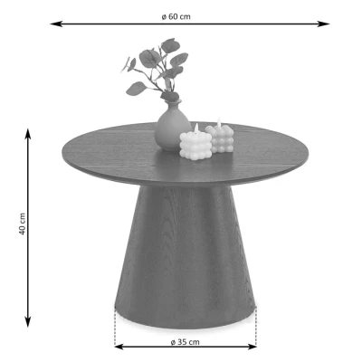 Okrúhly konferenčný stolík 60 DONIS - čierny