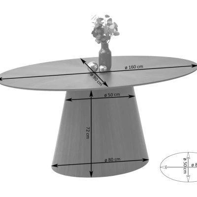 Oválny jedálenský stôl 160x90 cm ELIAM - dub
