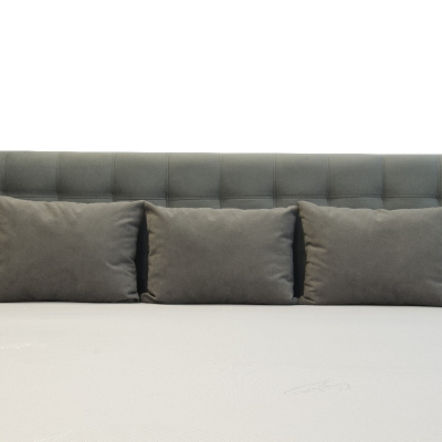 Čalúnená posteľ Soffio s úložným priestorom šedá 200 x 200