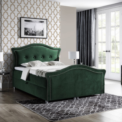 Kúzelná rustikálna posteľ Bradley Lux 200x200, zelená