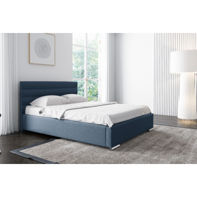 Elegantná čalúnená posteľ Leis  160x200, modrá