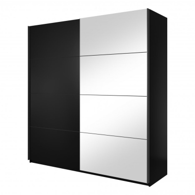 Priestranná skriňa MARCELA so zrkadlami 200 cm, čierna