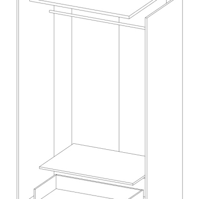 Dvojdverová šatníková skriňa APRICA - šírka 86 cm, biela