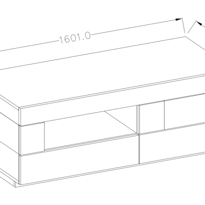 Jednoduchý televízny stolík SHADI, biela / betón